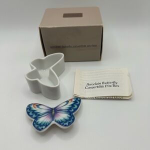 Avon NOS VTG '1989' Porcelain Butterfly Convertible pin/box
